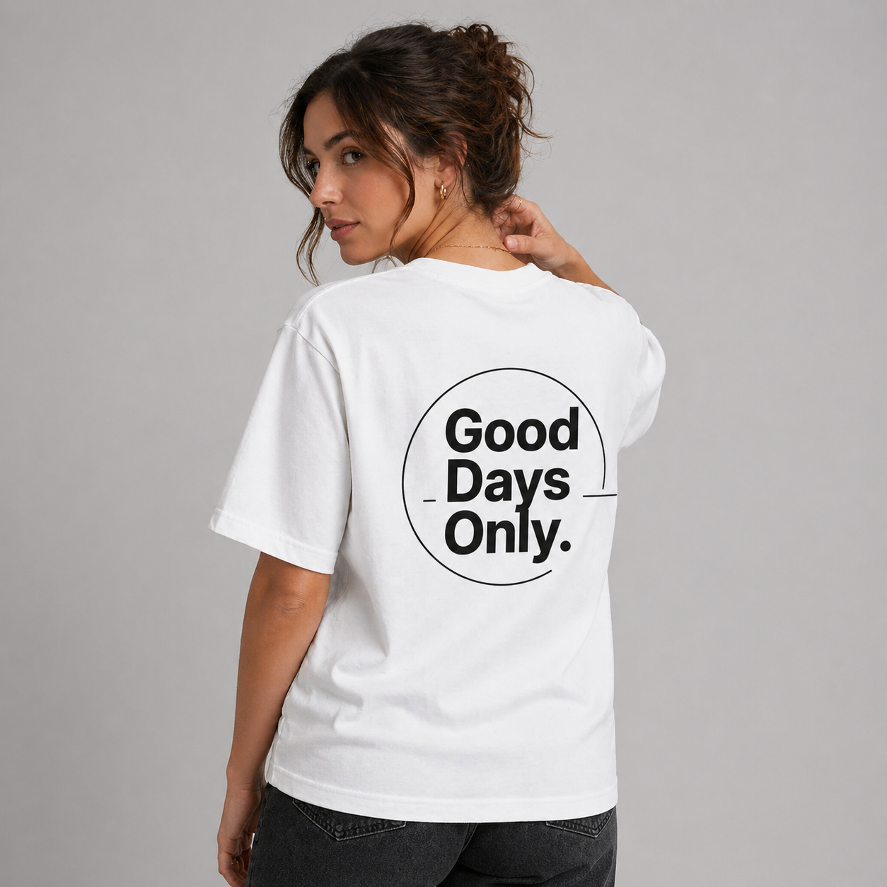 Unisex Oversized T-Shirt mit Print „Good Days Only“ aus recycelter Baumwolle